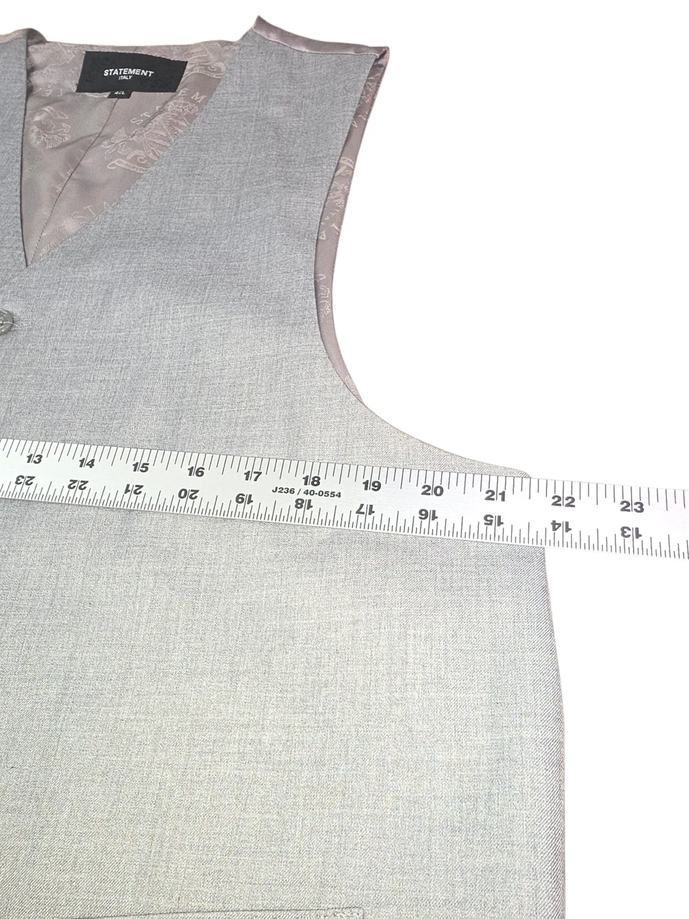 Statement Men's Light Grey Formal Dress Vest Waistcoat Size L